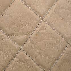 Pre Owned Chanel Gabriel De Chanel Hobo Chain shoulder Bag Beige/Black Calf Leather