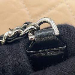 Pre Owned Chanel Gabriel De Chanel Hobo Chain shoulder Bag Beige/Black Calf Leather