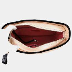 Pre Owned Chanel Gabriel De Chanel Hobo Chain shoulder Bag Beige/Black Calf Leather