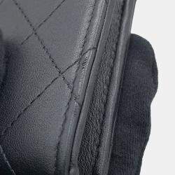 Pre Owned Chanel Matelasse Compact Wallet Black Calf Leather