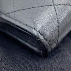Pre Owned Chanel Matelasse Compact Wallet Black Calf Leather
