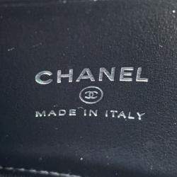 Pre Owned Chanel Matelasse Compact Wallet Black Calf Leather