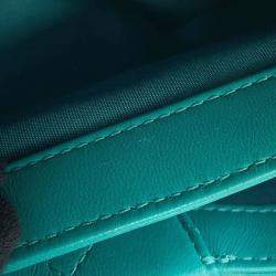 Pre Owned Chanel Matelasse Clutch Bag Turquoise Lambskin
