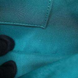 Pre Owned Chanel Matelasse Clutch Bag Turquoise Lambskin