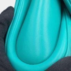 Pre Owned Chanel Matelasse Clutch Bag Turquoise Lambskin