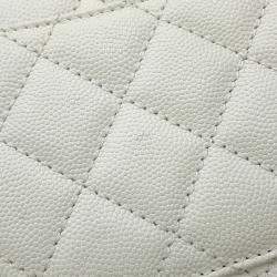 Pre Owned Chanel Coco Handle 2Way Handbag White Caviar Leather Size Xs