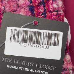 Pre Owned Chanel Pink Quilted Tweed Mini Classic Single Flap Bag