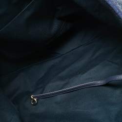 Pre Owned Chanel Navy Blue Straw and Lurex Fabric Large Deauville Shopper Tote