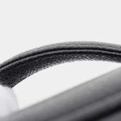 Pre Owned Chanel Coco Mark Vanity Handbag Leather Grained Calfskin Black