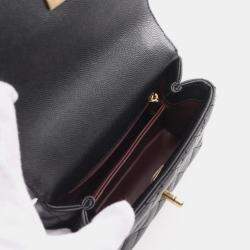 Pre Owned Chanel Coco Handle Xxs 2Way Handbag Grained Calfskin Black