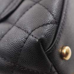 Pre Owned Chanel Coco Handle Xxs 2Way Handbag Grained Calfskin Black