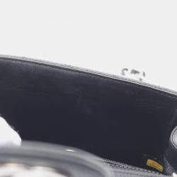 Pre Owned Chanel Mini Matelasse Chain Shoulder Bag Grained Calfskin Black