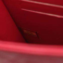 Pre Owned Chanel Matelasse Phone Shoulder Bag Leather Grained Calfskin Red