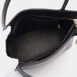 Pre Owned Chanel Medallion Tote Hand Bag Leather Black