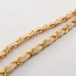 Pre Owned Chanel Matelasse Diana Flap Chain Shoulder Bag Leather Beige