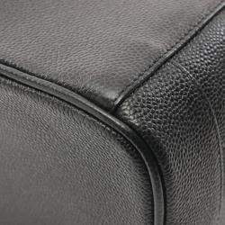 Pre Owned Chanel Coco Mark Hand Vanity Vertical Bag Leather Black