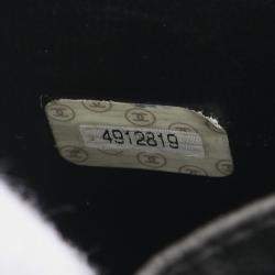 Pre Owned Chanel Coco Mark Hand Vanity Vertical Bag Leather Black