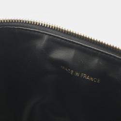Pre Owned Chanel Coco Mark Hand Vanity Vertical Bag Leather Black