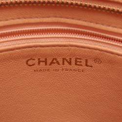 Pre Owned Chanel Medallion Tote Bag Leather Grained Calfskin Pink