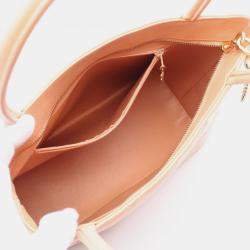 Pre Owned Chanel Medallion Tote Bag Leather Grained Calfskin Pink