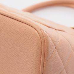 Pre Owned Chanel Medallion Tote Bag Leather Grained Calfskin Pink