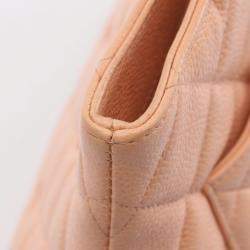 Pre Owned Chanel Medallion Tote Bag Leather Grained Calfskin Pink