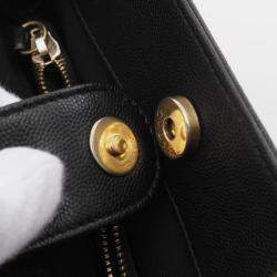 Pre Owned Chanel Coco Mark Matelasse 2Way Shoulder Bag Leather Black