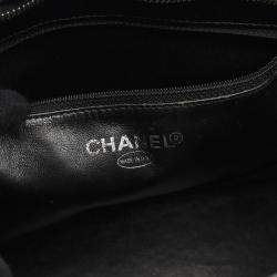 Pre Owned Chanel Medallion Tote Hand Bag Calfskin Leather Black