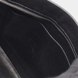 Pre Owned Chanel Medallion Tote Hand Bag Calfskin Leather Black