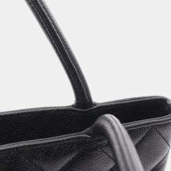 Pre Owned Chanel Medallion Tote Hand Bag Calfskin Leather Black