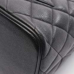 Pre Owned Chanel Medallion Tote Hand Bag Calfskin Leather Black