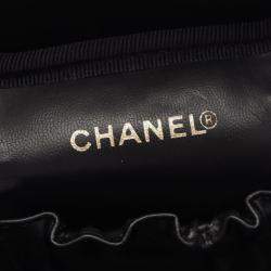 Pre Owned Chanel Coco Mark Hand Vertical Vanity Bag Calfskin Black