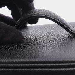 Pre Owned Chanel Coco Mark Hand Vertical Vanity Bag Calfskin Black