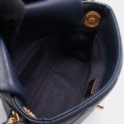 Pre Owned Chanel Matelasse Mini Chian Crossbody Shoulder Bag Calfskin Navy