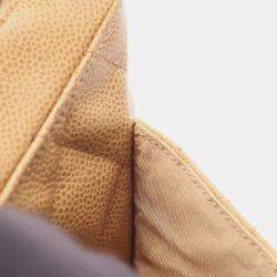 Pre Owned Chanel Matelasse Chain Shoulder Bag Calfskin Beige