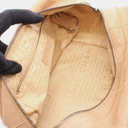 Pre Owned Chanel Chocolate Bar Shoulder Bag Leather Beige