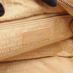 Pre Owned Chanel Chocolate Bar Shoulder Bag Leather Beige