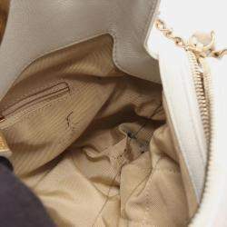 Pre Owned Chanel CC Coco Matelasse White Leather Chain Shoulder Bag