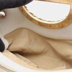 Pre Owned Chanel CC Coco Matelasse White Leather Chain Shoulder Bag