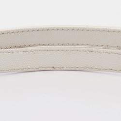 Pre Owned Chanel CC Coco Matelasse White Leather Chain Shoulder Bag