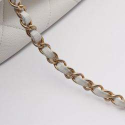 Pre Owned Chanel CC Coco Matelasse White Leather Chain Shoulder Bag