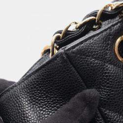 Pre Owned Chanel Coco CC Matelasse PST Black Calfskin Chain Tote Bag