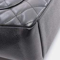 Pre Owned Chanel Coco CC Matelasse PST Black Calfskin Chain Tote Bag