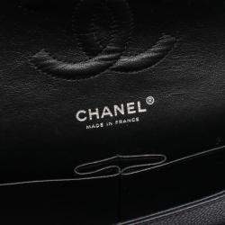 Pre Owned Chanel Matelasse Black Calfskin Duoble Flap Chain Shoulder Bag 