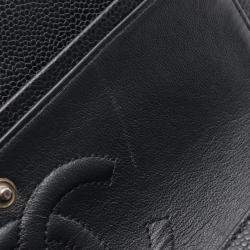 Pre Owned Chanel Matelasse Black Calfskin Duoble Flap Chain Shoulder Bag 