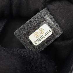 Pre Owned Chanel Deauville Tote Chain Shoulder Bag Calf Leather Black