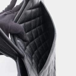 Pre Owned Chanel Medallion Tote Hand Bag Grained Calf Leather Black