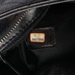 Pre Owned Chanel Medallion Tote Hand Bag Grained Calf Leather Black