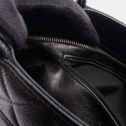 Pre Owned Chanel Medallion Tote Hand Bag Grained Calf Leather Black