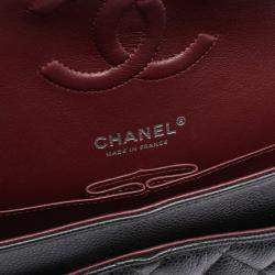 Pre Owned Chanel Matelasse W Flap Chain Shoulder Bag Calf Leather Black